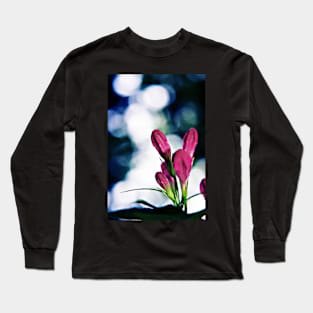 Buds and Bokeh - Weigela flowers Long Sleeve T-Shirt